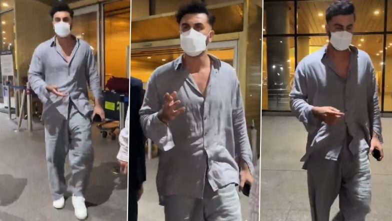 Ranbir Kapoor Gets Papped at Airport in Stylish Grey Fit! Alia Bhatt Waits for Him in the Car (Watch Video)