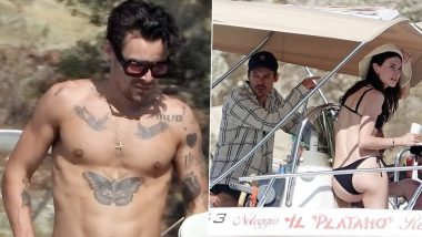 Harry Styles Goes Almost Nude in New Snaps of His Boat Trip in Italy! Singer Spotted With Jacquelyn Jablonski in Skimpy Black Bikini (View Pics)
