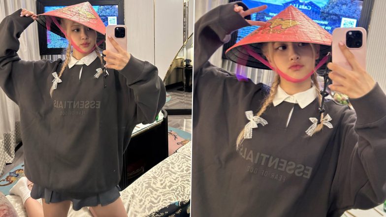 BLACPINK's Rosé Shares Cute Mirror Selfies Wearing Traditional Vietnamese Conical Hat (See Pics)