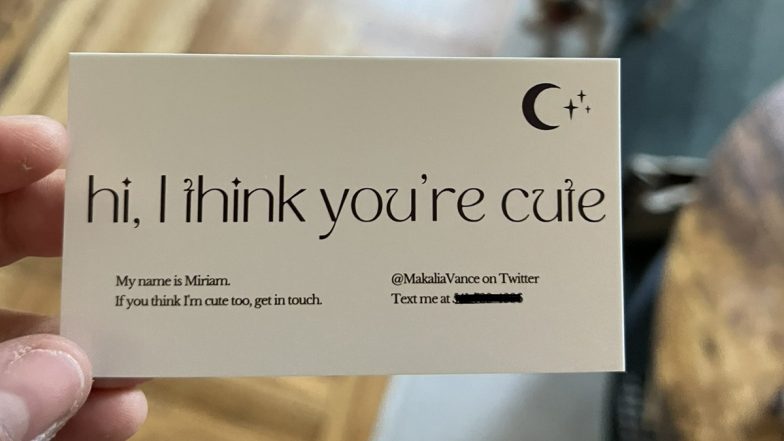 Business Card for Flirting! Woman Ditches Dating Apps and Creates a Unique Approach To Find Connections, Pic Goes Viral