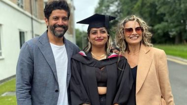 Farhan Akhtar Attends Daughter Shakya’s Graduation Ceremony With Wife Shibani Dandekar and Ex-Wife Adhuna Bhabani