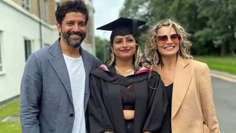 Farhan Akhtar Attends Daughter Shakya’s Graduation Ceremony With Wife Shibani Dandekar and Ex-Wife Adhuna Bhabani