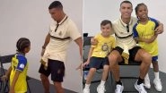 Cristiano Ronaldo Interacts with Kim Kardashian&rsquo;s Kids, Performs Siuu After Al-Nassr vs PSG Club Friendly 2023 (Watch Video)