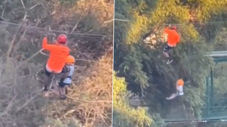 Mexico Amusement Park Accident Video: Six-Year-Old Boy Falls Off Zipline After Harness Breaks, Miraculously Survives; Disturbing Clip Goes Viral