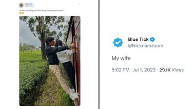 'Abba Nahi Manegnge': Twitter User Asks 'What's Stopping You From Doing This?' While Sharing Photo of Couple Kissing While Hanging Out of Train, Viral Pic Draws Funny Responses