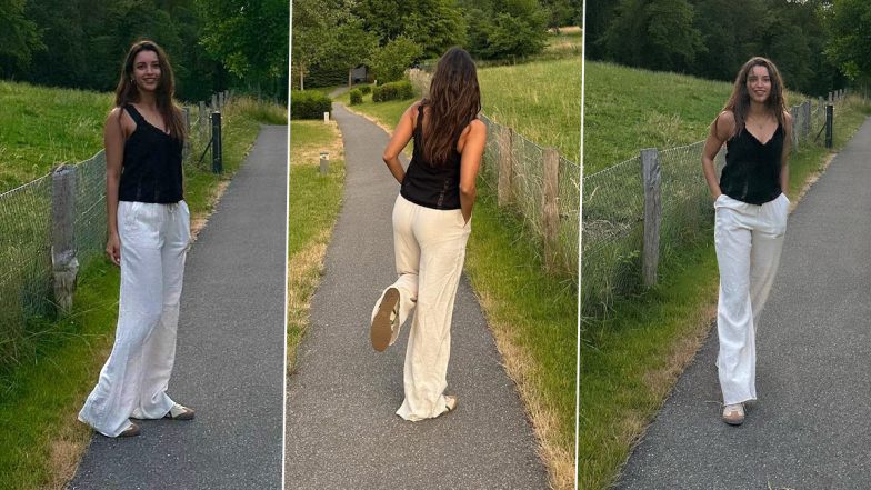 Triptii Dimri Takes a Stroll in the Nature Wearing Black Sleeveless Top and Comfy White Trousers (See Pics and Video)