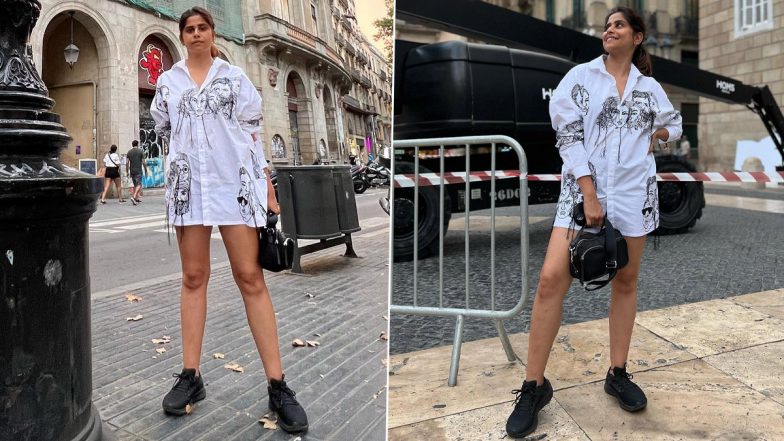 Sai Tamhankar Looks Uber-Cool in Collared White Dress, Check Mimi Actor's London Style