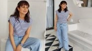 Rasika Dugal Looks Cool in a Blue Striped Top Paired With Wide Leg Jeans, Mirzapur Actress Shares &lsquo;Mixed Monsoon Feelings&rsquo; Photos on Insta (See Pics)