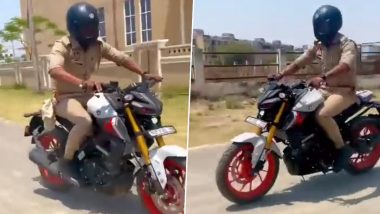 Uttar Pradesh: Policeman Suspended for Posting Reel of Bike Stunts in Uniform (Watch Video)