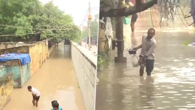 Delhi: Yamuna Bazar Area Flooded, People Wade Through Knee-Deep Water; LG VK Saxena Lists Reasons Behind Waterlogging (Watch Videos)