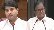 War of Words Erupts Between Union Minister Jyotiraditya Scindia, Congress Leader P Chidambaram Over Construction of New Airports