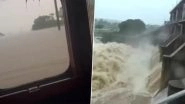 Telangana Rains: Stranded Driver, Helper Await Help as Truck Stuck in Flooded Road After Heavy Rainfall, Scary Video Surfaces