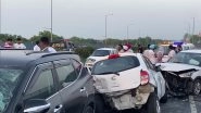 Punjab Road Accident: Several Persons Injured As Multiple Cars Collide With One Another on Bathinda-Chandigarh Highway (See Pics)
