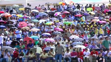 Chandrayaan 3 Launch by ISRO Today: Spirits Soar at Sriharikota Ahead of India’s Third Moon Mission; Thousands Descend at Spaceport To Witness Liftoff (Watch Video)