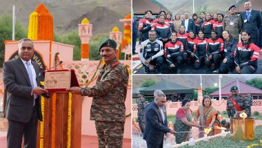 Kargil Vijay Diwas 2023: Indian Army Chief General Manoj Pande Pays Homage to Bravehearts of Kargil War at Kargil War Memorial (View Pics)