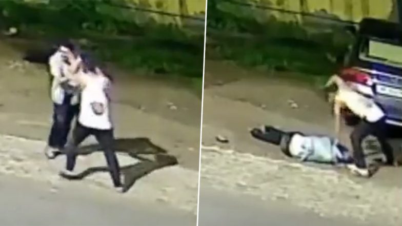 Journalist Beaten in UP Video: Youth Mercilessly Thrashes Mediaperson on Road in Ghaziabad, Terrifying Incident Caught on CCTV Camera