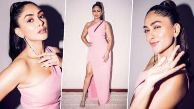 Mrunal Thakur Looks Ravishing in One-Shoulder Dress With Sexy Thigh-High Slit (See Pics)