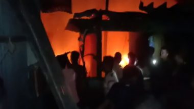 Assam Fire Video: Massive Blaze Erupts at Slum in Tinsukia, 16 Houses Gutted