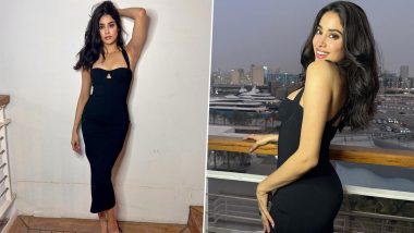 Janhvi Kapoor Stuns in Sleeveless Black Bodycon Dress, Bawaal Actor Shares Glam Pics On Insta