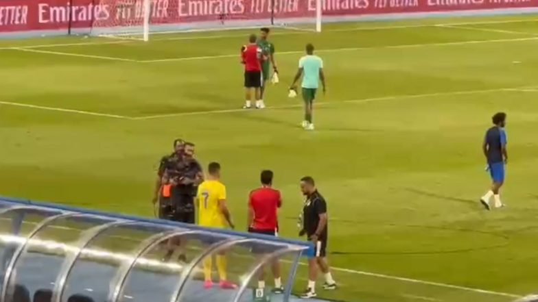 Cristiano Ronaldo Throws Water at Cameraperson After Al-Nassr vs Al-Shabab Arab Club Champions Cup 2023 Match Ends in a Draw (Watch Video)