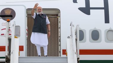 PM Modi Leaves for France Photos and Video: Prime Minister Narendra Modi Departs for Three-Day Visit to France, UAE; Says 'Looking Forward to Productive Discussions'