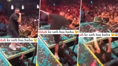 Badshah Trips and Falls Between Gap Onstage During Live Performance (Watch Video) – Reports