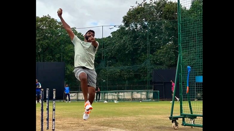 Jasprit Bumrah Bowls in Nets at NCA Ahead of Return to Indian Team for T20I Series Against Ireland (Watch Video)