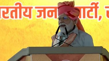 'Corruption Quit India, Appeasement Quit India': PM Narendra Modi Coins New Slogan in His Attack on Opposition's INDIA Alliance (Watch Video)