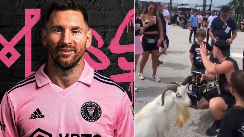 Fan Brings Goat to Lionel Messi’s Inter Miami Unveiling Ceremony, Video Goes Viral