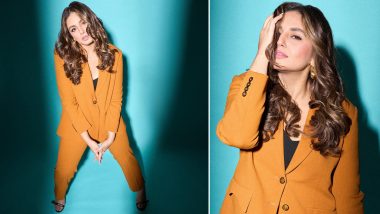 Huma Qureshi Stuns in Formal Orange Pantsuit Set For Tarla Promotions (View Pics)