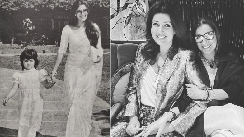#ThrowbackThursday: Twinkle Khanna Shares Black and White Childhood Pics of Her With Mother Dimple Kapadia