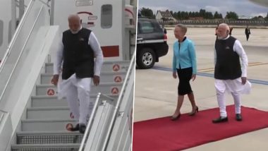 PM Modi in France Video: Prime Minister Narendra Modi Arrives in Paris on Official Two-Day Visit To Boost Strategic Ties