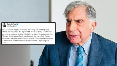 Ratan Tata Shares Thoughtful Tweet Requesting People to Check Under Cars Before Starting the Engine as Animals Take Shelter in Monsoon