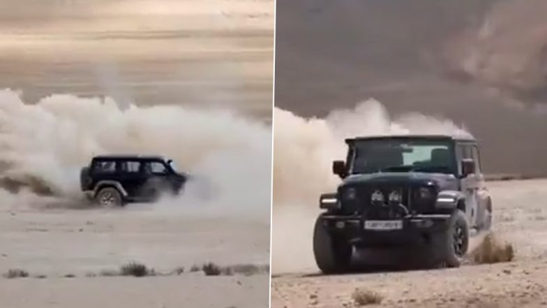 Irresponsible Car Driving in Ladakh Video: Tourists Slammed by IFS Officer For Driving SUVs Around Ramsar Sites (Watch)