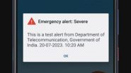 Emergency Alert Test Message Received by Several People in India From Government, Causes Panic; Raised Issue on Twitter