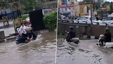 'It’s a Scooter, Not a Fish': Ola CEO Bhavish Aggarwal Shares Video of People Riding Electric Scooter in Rainwater (Watch)