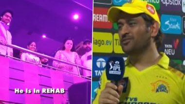 ‘Mahi Bhai is Recovering, He is in Rehab’ Sakshi Provides an Update Following MS Dhoni’s Knee Surgery (Watch Video)