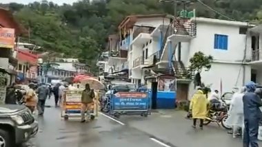 Kedarnath Dham 2023: Yatra Stopped Due to Heavy Rains in Uttarakhand’s Sonprayag and Gaurikund (Watch Video)