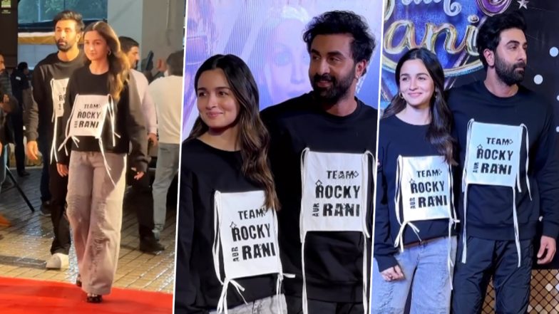 Rocky Aur Rani Kii Prem Kahaani: Ranbir Kapoor Arrives With Alia Bhatt at Film’s Promo Event To Support Her! Watch Video of the Couple in Cute Matching Sweatshirts