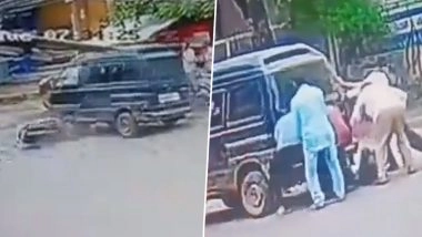 Maharashtra: Car Hits Woman on Scooty, Drags It For 50 Feet in Nagpur (Watch Video)