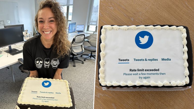 'Rate Limit Exceeded' Cake Goes Viral! Twitter Employee Resigns With a Unique Cake Featuring the New Upgrade of Micro-Blogging Platform (View Pic)