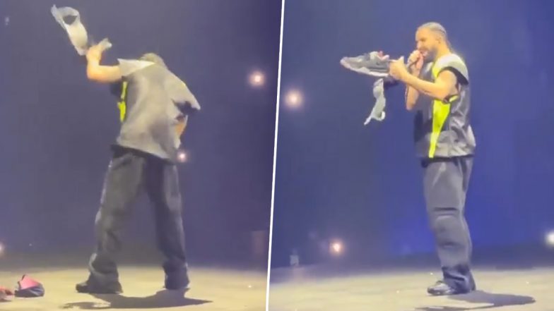 Bras Thrown At Drake On Stage Video Canadian Rapper Gets Bombarded With Intimate Wear Shoe And 