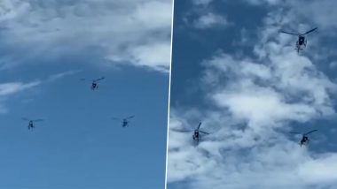 Kargil Vijay Diwas 2023: Four MIG 29 Aircraft, Three Cheetal Helicopters Fly Past Kargil War Memorial in Drass Paying Tributes to Martyrs of 1999 Kargil War (Watch Videos)