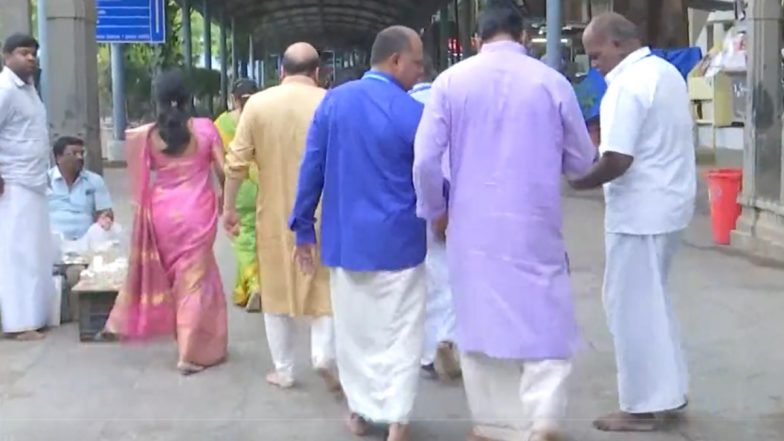 Chandrayaan-3 Launch: ISRO Team Visits Sri Venkateswara Temple in Tirumala Ahead of India's Moon Mission Launch on July 14 (Watch Video)