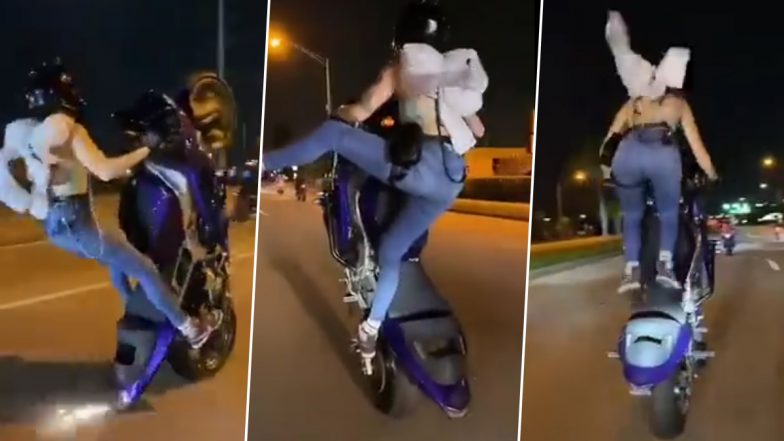 Woman Doing Dangerous Stunt on Bike Video From Noida? American Rider Robyn Diamond's Clip Goes Viral in India With Fake Claim, Here's a Fact Check