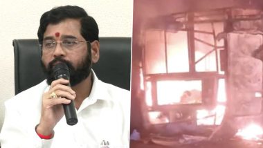 Buldhana Bus Accident: Maharashtra CM Eknath Shinde Announces Rs 5 Lakh Ex Gratia to Kin of Deceased, Free Treatment for Injured After Bus Catches Fire on Samruddhi Mahamarg Expressway