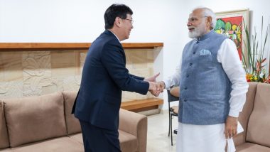 Young Liu Meets PM Modi: Foxconn Chairman Met Prime Minister Narendra Modi in Gujarat’s Gandhinagar as India-Japan Forge Strategic Ties to Strengthen Semiconductor Manufacturing (See Pic)