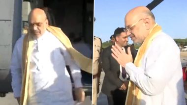 Tamil Nadu: Home Minister Amit Shah Arrives in Madurai, Set To Flag Off BJP’s En Mann, En Makkal Padyatra in Rameswaram (Watch Video)