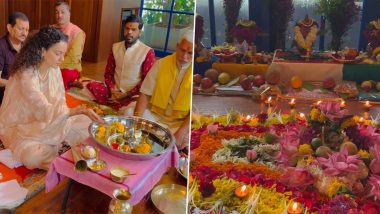 Kangana Ranaut Celebrates Sawan With Rudra Abhishek Puja (Watch Video)