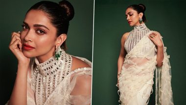 Deepika Padukone Pairs Sexy Backless Blouse With Gorgeous White Saree For Manish Malhotra Show (View Pics)